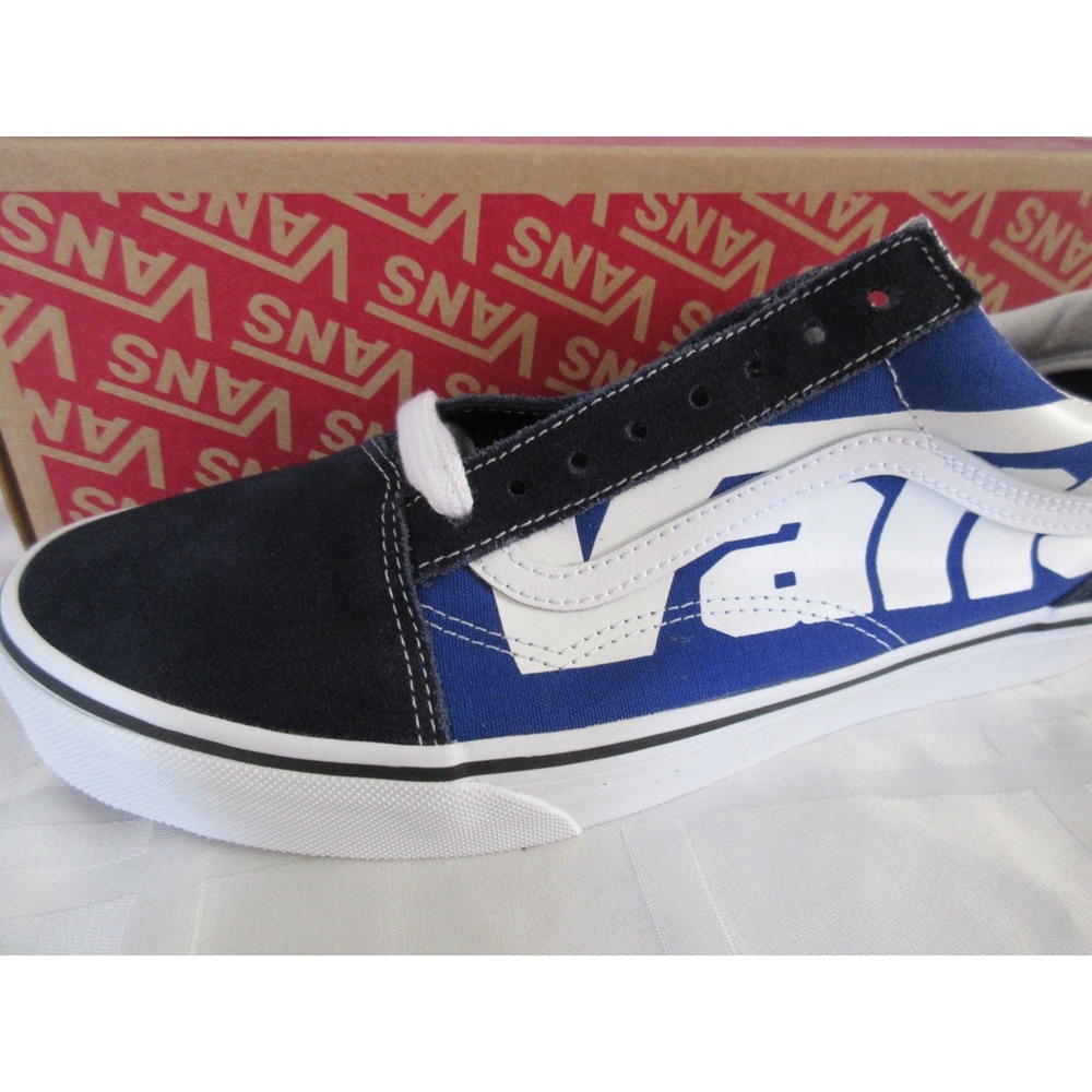 VANS Old Skool Shoes (Jumbo Vans Blue/white) Mens 10 - Picture 2 of 8